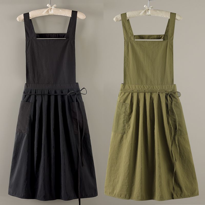 Home Cooking Service - Elegant Ruffled Bib Apron, Stain-Proof Kitchen