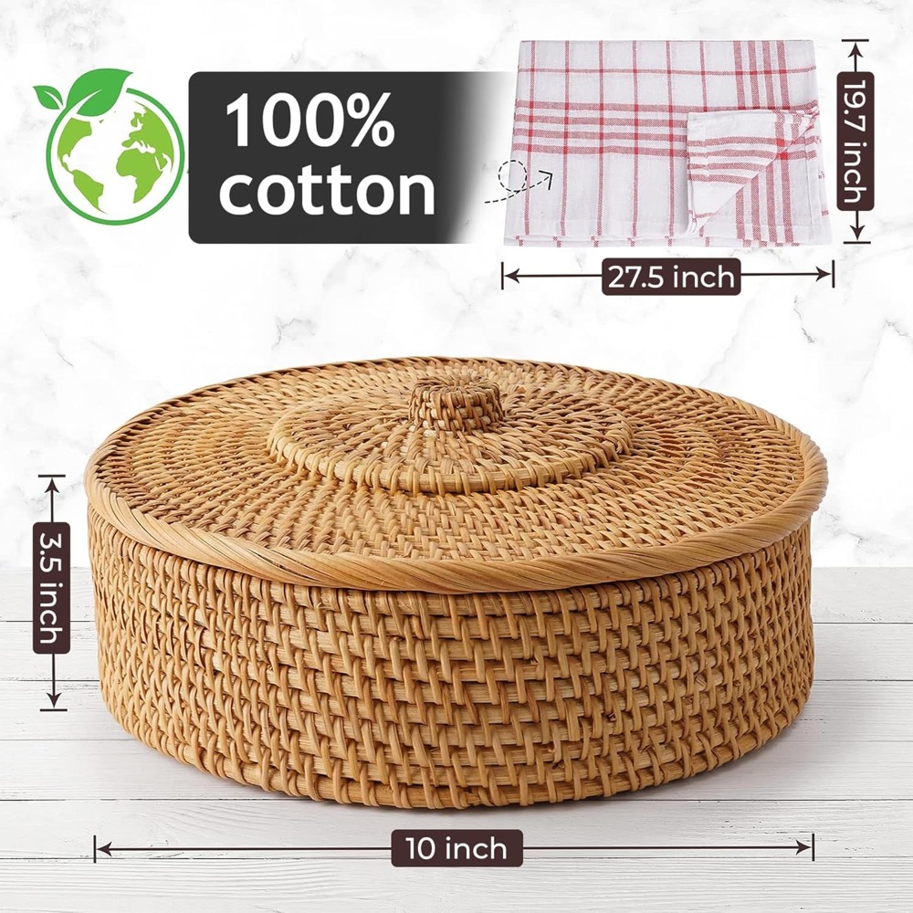 Rattan Tortilla Warmer Basket  - đánh giá và giá Tortilla Warmer Cloth