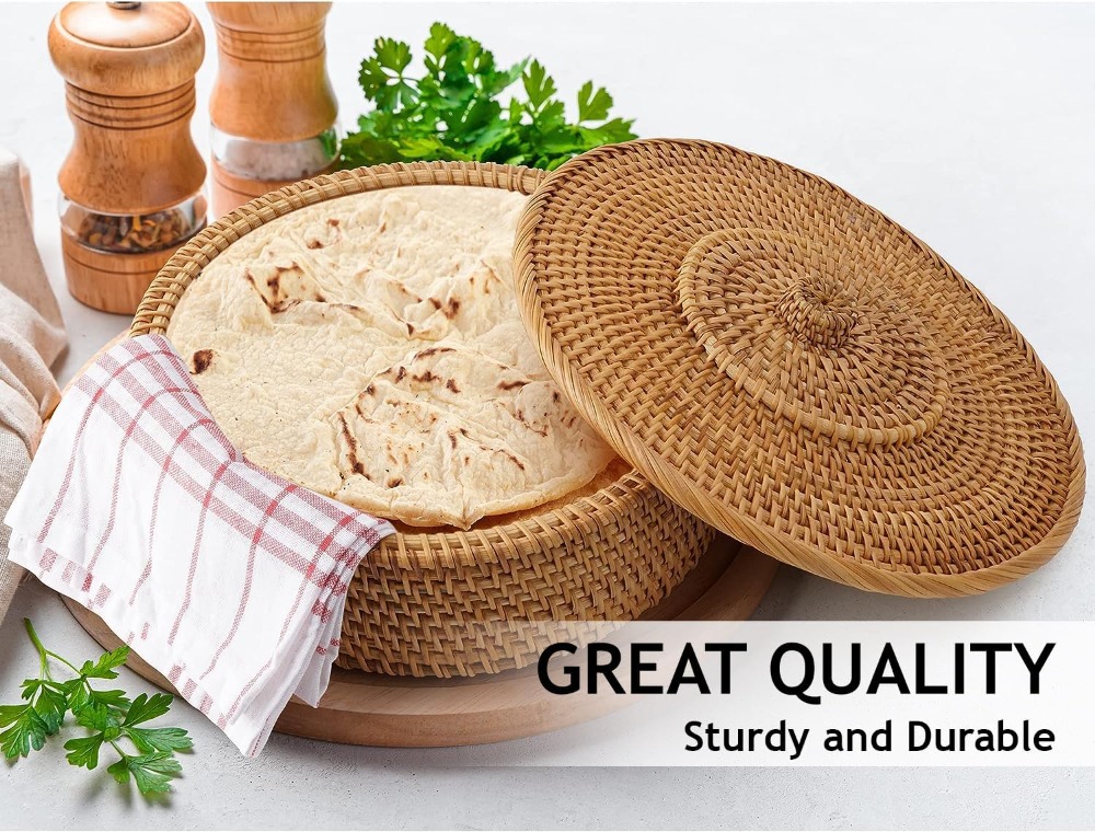 Rattan Tortilla Warmer Basket  - đánh giá và giá Tortilla Warmer Cloth