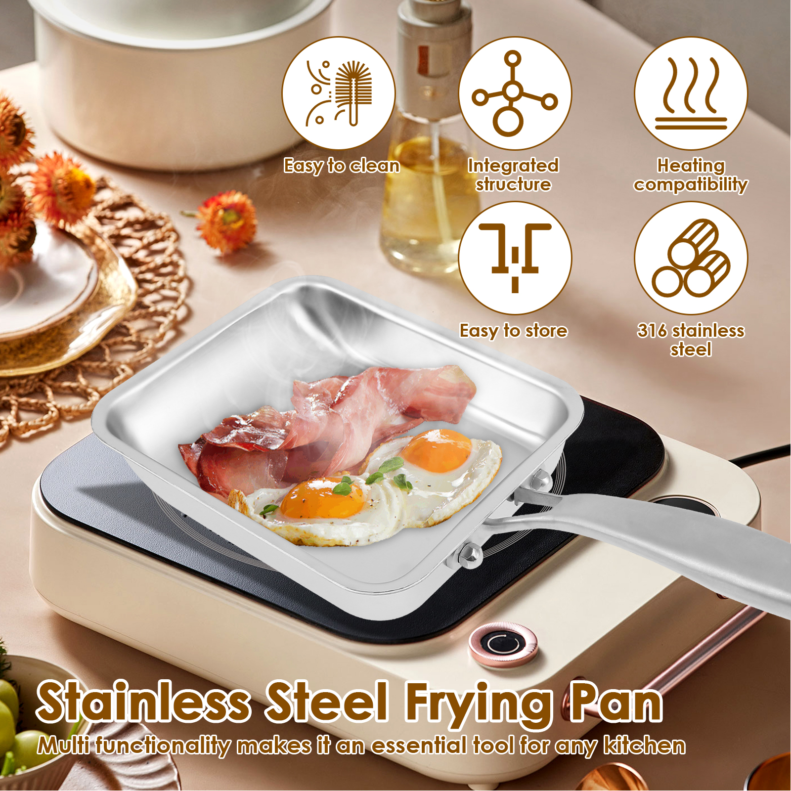 Tamagoyaki Pan Stainless Steel - đánh giá và giá Crepe Pan Nonstick