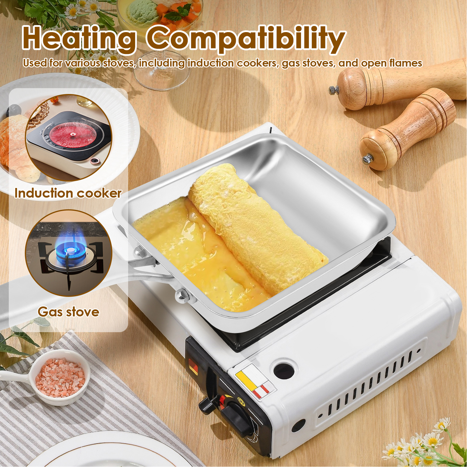 Tamagoyaki Pan Stainless Steel - đánh giá và giá Crepe Pan Nonstick