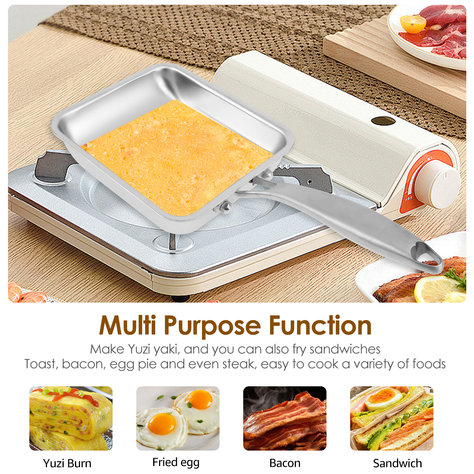 Tamagoyaki Pan Stainless Steel - đánh giá và giá Crepe Pan Nonstick