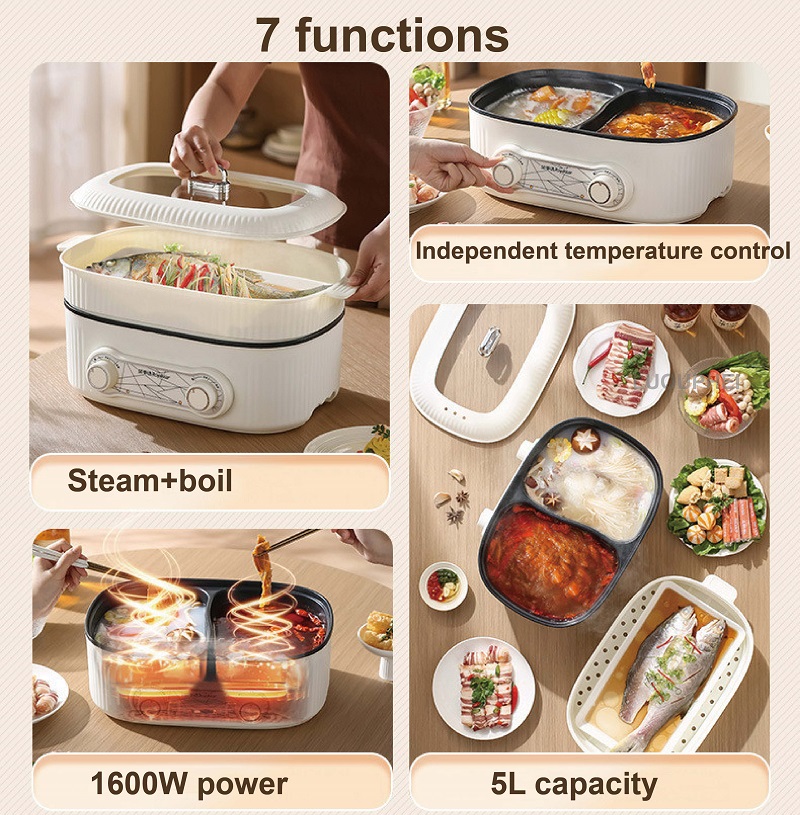 6L Double Liner Electric Hot P - đánh giá và giá Crepe Pan Nonstick