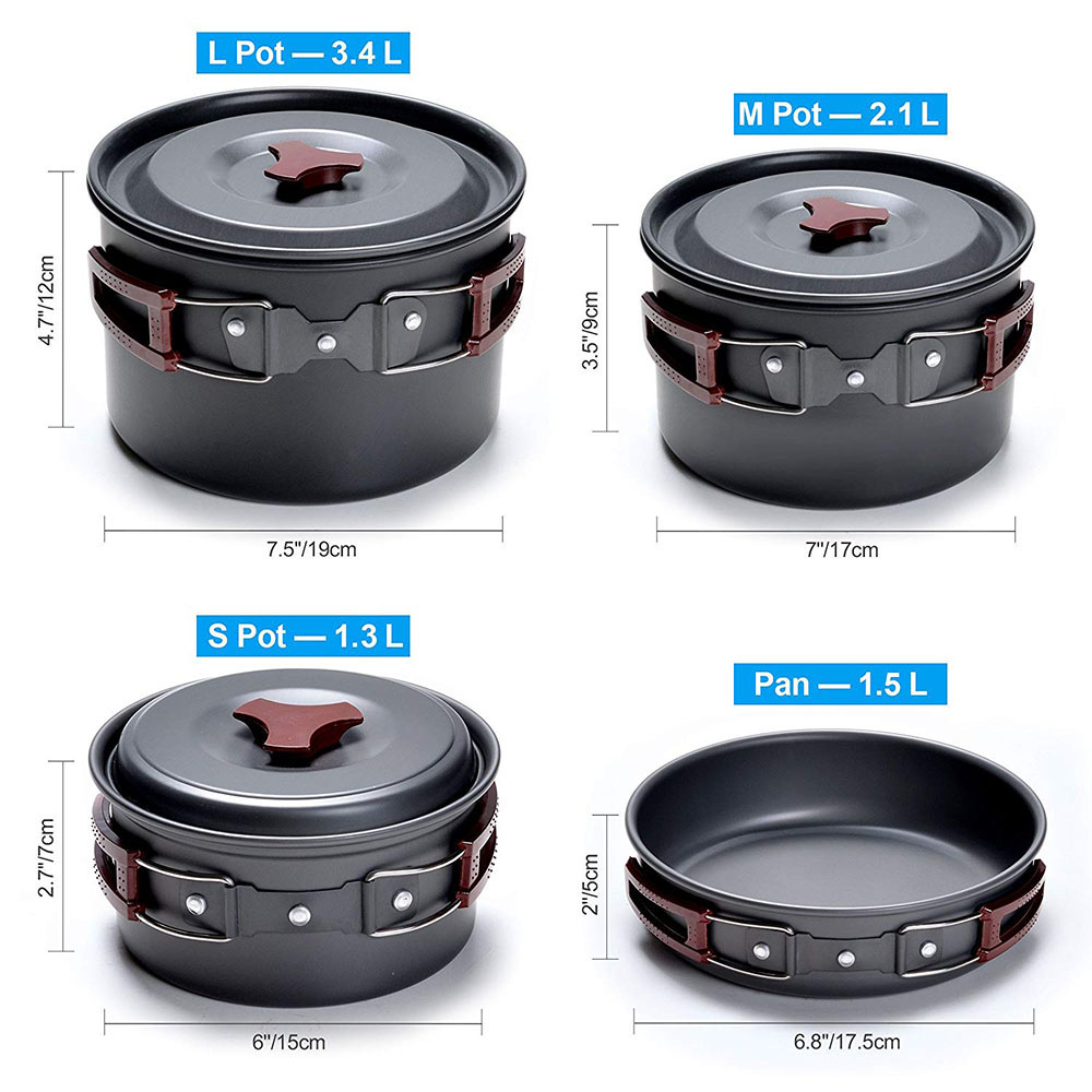 Outdoor Camping Cookware Kit N - đánh giá và giá Crepe Pan Nonstick
