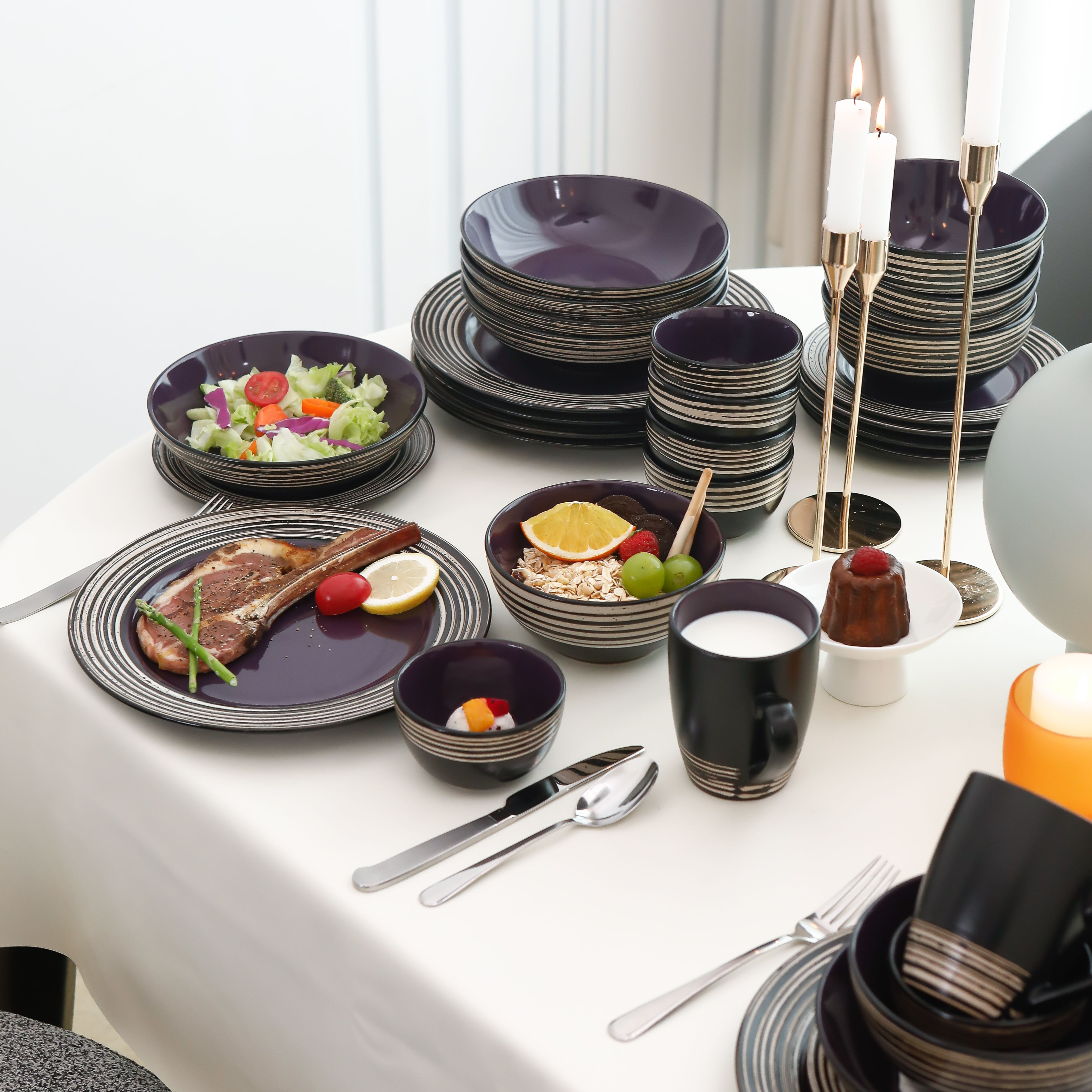 48pcs Stoneware Dinnerware Set - đánh giá và giá Home Cooking Service